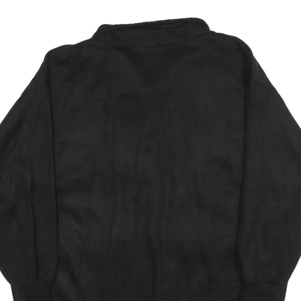 SPECIAL EVENTS Womens Black Collared L Cotton Blend Sweatshirt Button Front