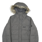 JACK WOLFSKIN Womens Grey Outdoor Jacket M Polyamide Plain Zip Hooded