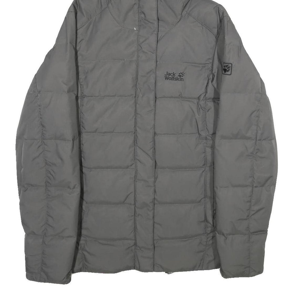 JACK WOLFSKIN Womens Grey Outdoor Jacket M Polyamide Plain Zip Hooded