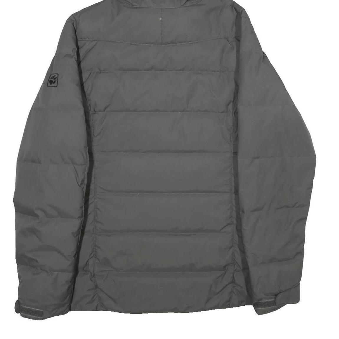 JACK WOLFSKIN Womens Grey Outdoor Jacket M Polyamide Plain Zip Hooded