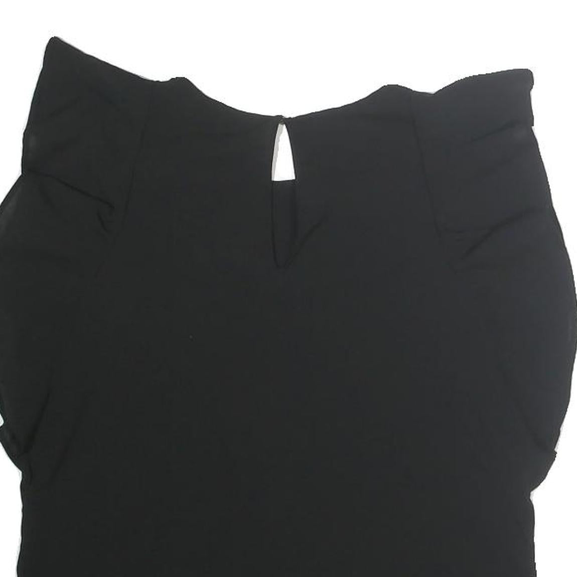 BANANA REPUBLIC Womens Black Basic Puff Sleeve Crew Neck Top S Polyester