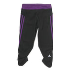 ADIDAS Womens Shorts Black & Purple Sports Slim UK 8 W28 Elastic Waistband