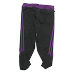 ADIDAS Womens Shorts Black & Purple Sports Slim UK 8 W28 Elastic Waistband