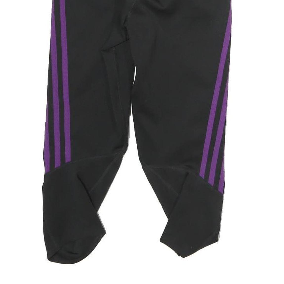 ADIDAS Womens Shorts Black & Purple Sports Slim UK 8 W28 Elastic Waistband