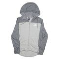 NIKE Mens Grey Hooded Zip Jacket S Cotton Blend Plain Lightweight Casual