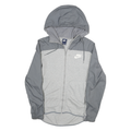 NIKE Mens Grey Hooded Zip Jacket S Cotton Blend Plain Lightweight Casual