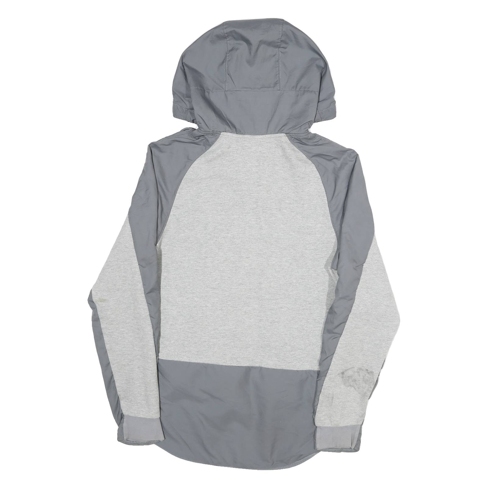 NIKE Mens Grey Hooded Zip Jacket S Cotton Blend Plain Lightweight Casual