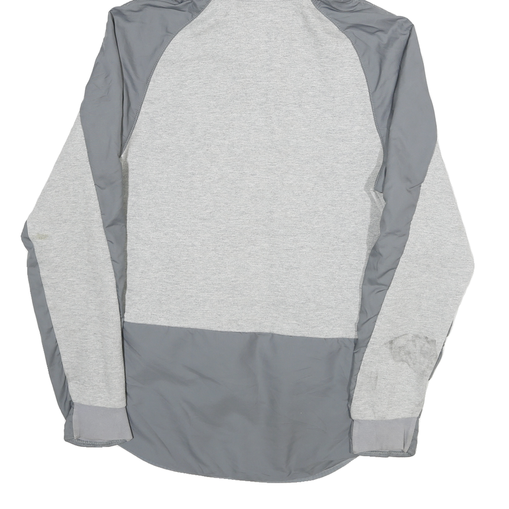 NIKE Mens Grey Hooded Zip Jacket S Cotton Blend Plain Lightweight Casual