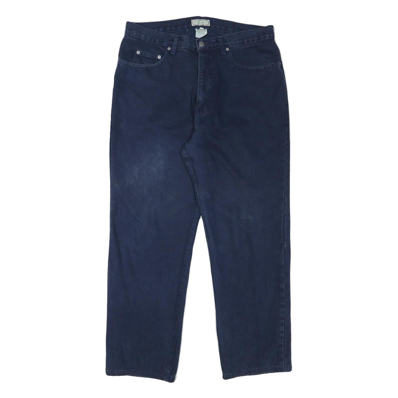 GUESS Mens Regular Blue Denim Jeans W34 L27 Classic Cotton Blend Zip