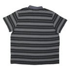 LEE COOPER Mens Black & Grey Striped Short Sleeve Polo Shirt 4XL Cotton Blend