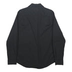 TOMMY HILFIGER Mens Black Shirt M Cotton Blend Long Sleeve Casual Button Shirt