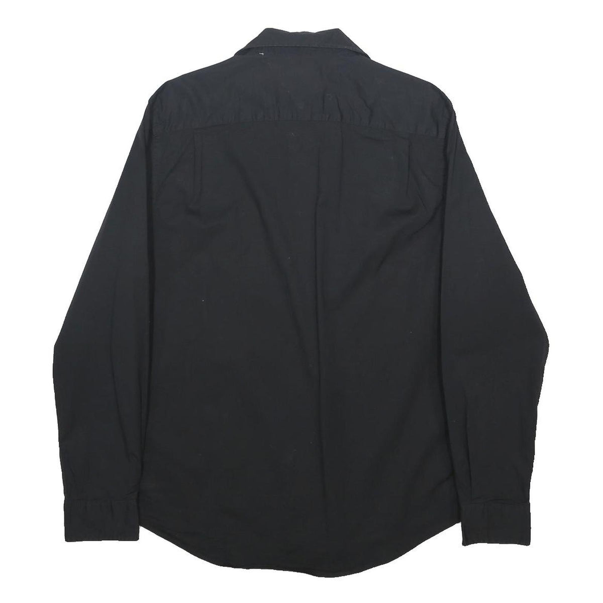 TOMMY HILFIGER Mens Black Shirt M Cotton Blend Long Sleeve Casual Button Shirt