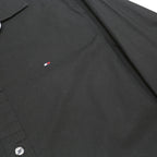 TOMMY HILFIGER Mens Black Shirt M Cotton Blend Long Sleeve Casual Button Shirt