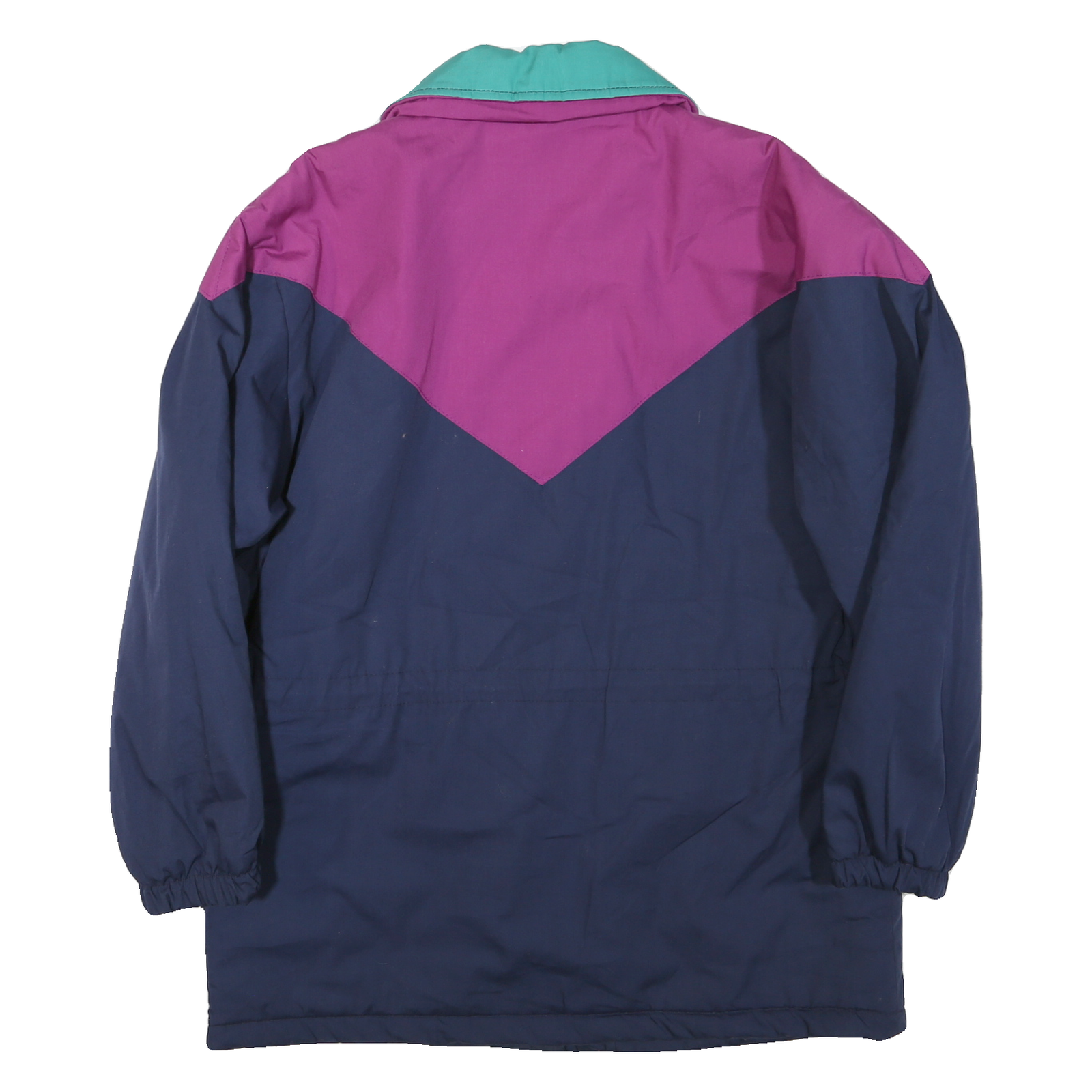 SEQUENCE Womens Purple & Green Blue Colourblock Zip Jacket L Polyester Blend