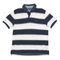 TOMMY HILFIGER Mens Blue & White Striped Short Sleeve Polo Shirt L Classic Fit