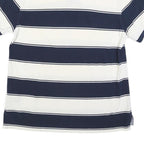 TOMMY HILFIGER Mens Blue & White Striped Short Sleeve Polo Shirt L Classic Fit