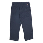 DICKIES Mens Polyester Blend Navy Regular Straight Trousers W38 L32 Workwear Zip