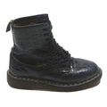 DR MARTENS 1460 Womens Black Leather Lace-Up Boots UK 5 Classic Yellow Stitch