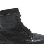 DR MARTENS 1460 Womens Black Leather Lace-Up Boots UK 5 Classic Yellow Stitch