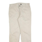 CARHARTT Mens Beige Regular Fit Straight Leg Trousers W36 L32 Cotton Blend Zip