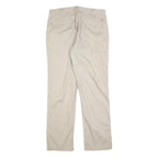CARHARTT Mens Beige Regular Fit Straight Leg Trousers W36 L32 Cotton Blend Zip
