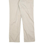 CARHARTT Mens Beige Regular Fit Straight Leg Trousers W36 L32 Cotton Blend Zip
