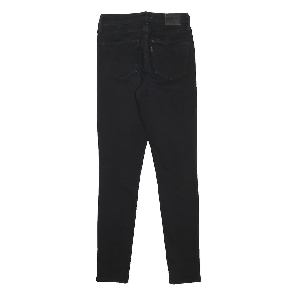 LEVI'S 721 Womens Slim Black Denim Jeans W27 L30 Cotton Blend Zip Skinny Fit