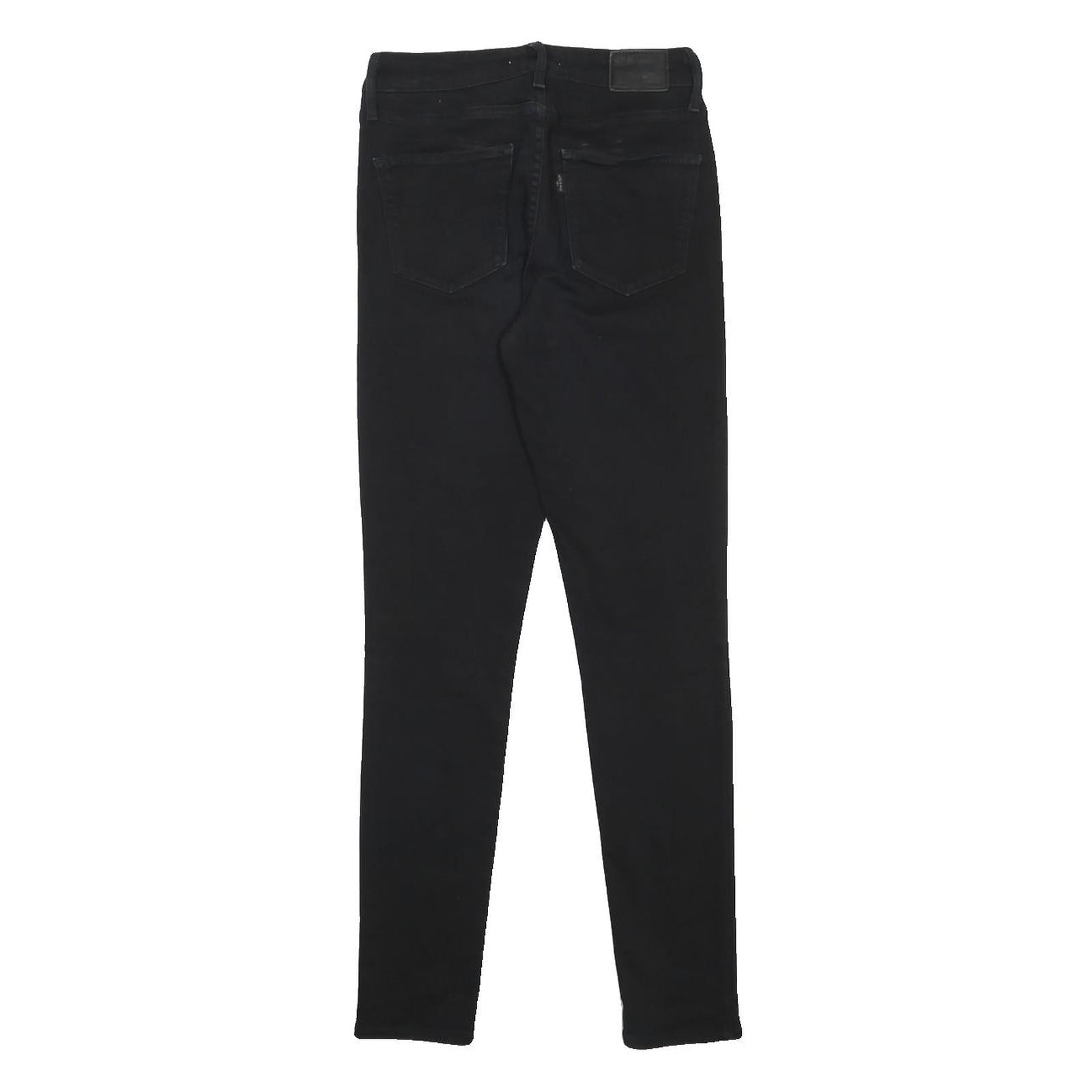 LEVI'S 721 Womens Slim Black Denim Jeans W27 L30 Cotton Blend Zip Skinny Fit