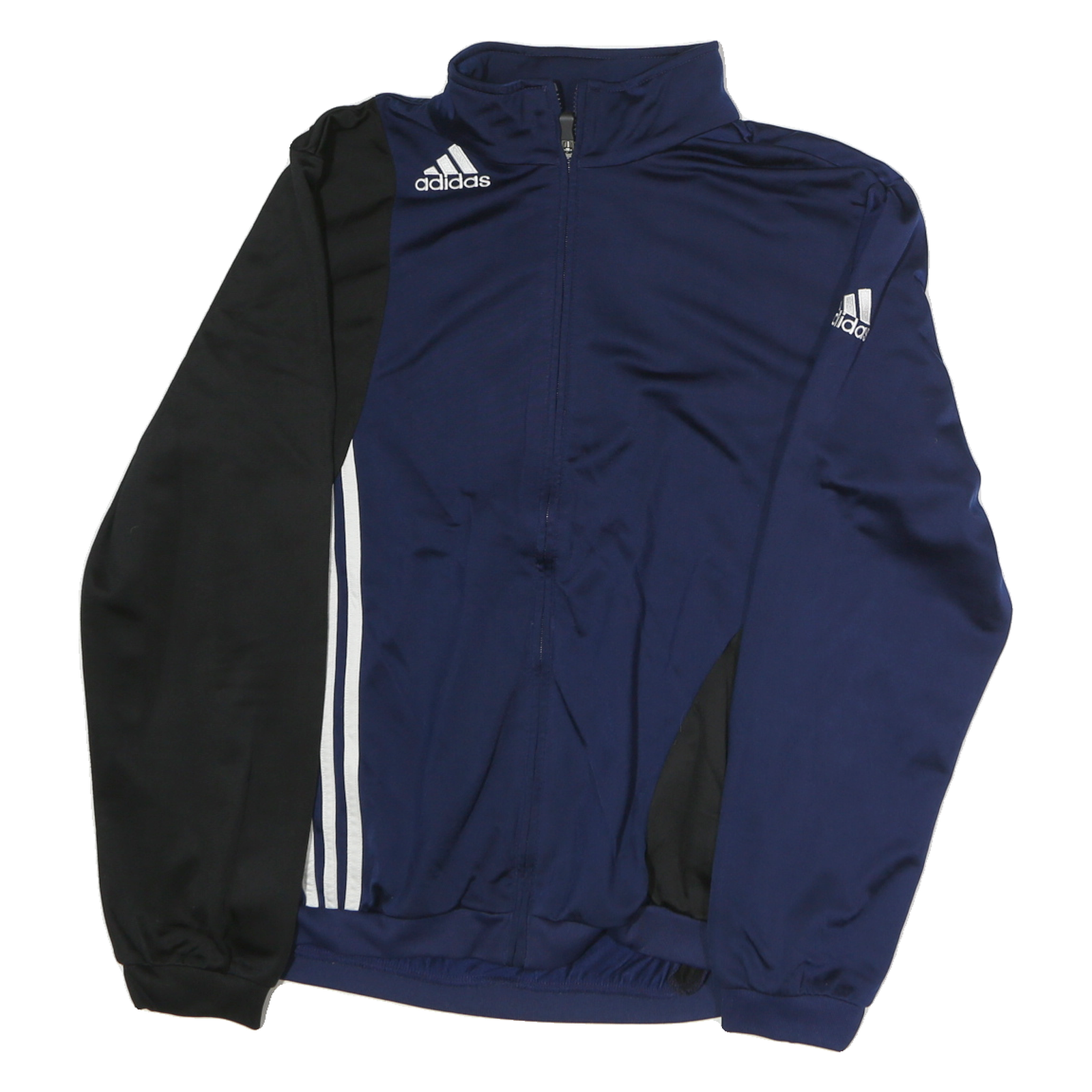 ADIDAS Mens Blue & Black Track Jacket M Polyester Zip Logo