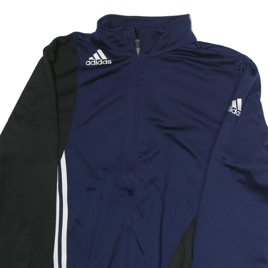 ADIDAS Mens Blue & Black Track Jacket M Polyester Zip Logo