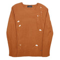 WHY NOT BRAND Mens Rust Patterned Jumper Crew Neck Chunky Knit M Distressed
