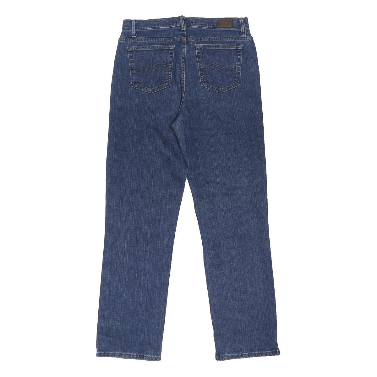 LEE Womens Regular Fit Straight Leg Denim Medium Blue Jeans W32 L32 Button