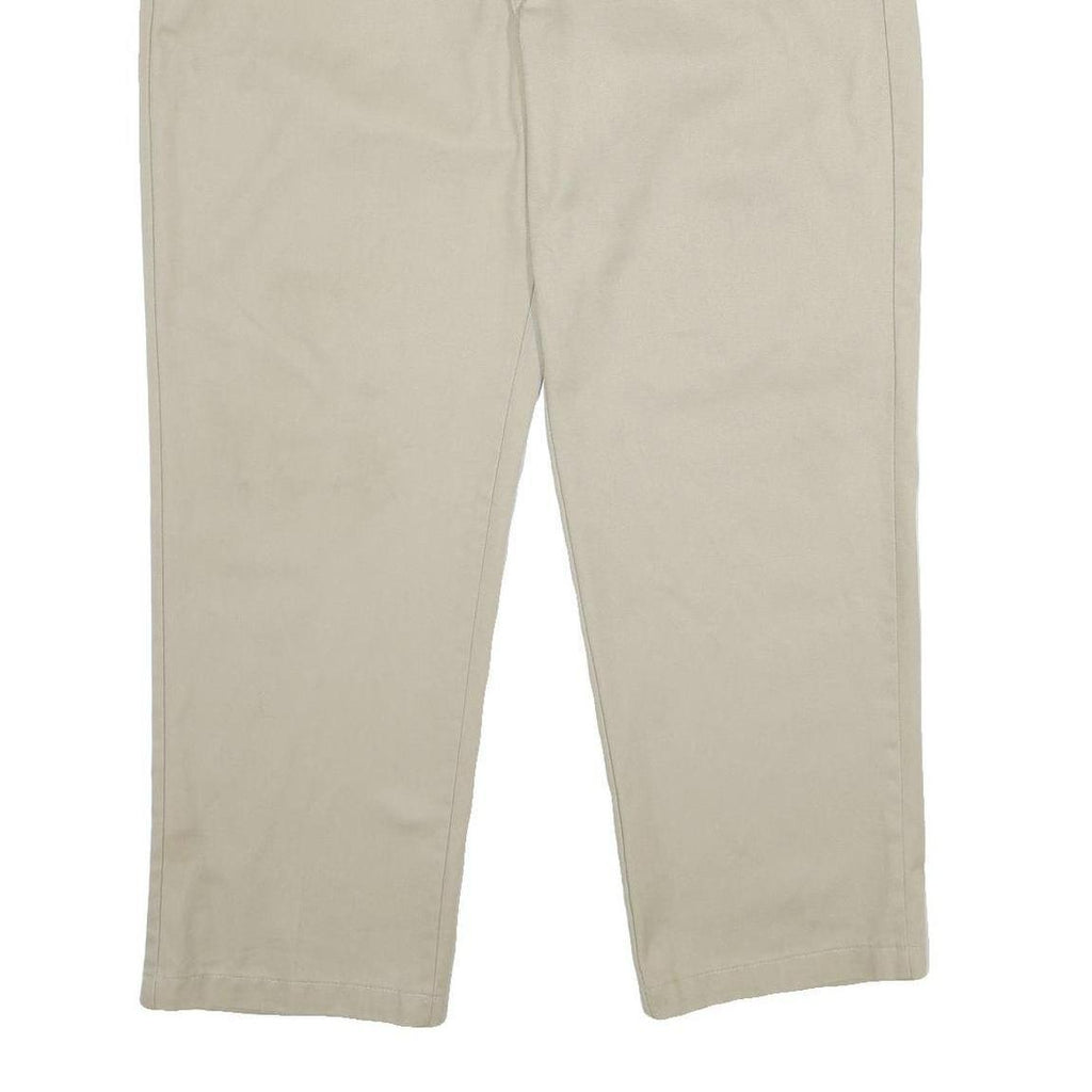 DICKIES Mens Classic Beige Workwear Trousers W40 L30 Zip Closure Casual