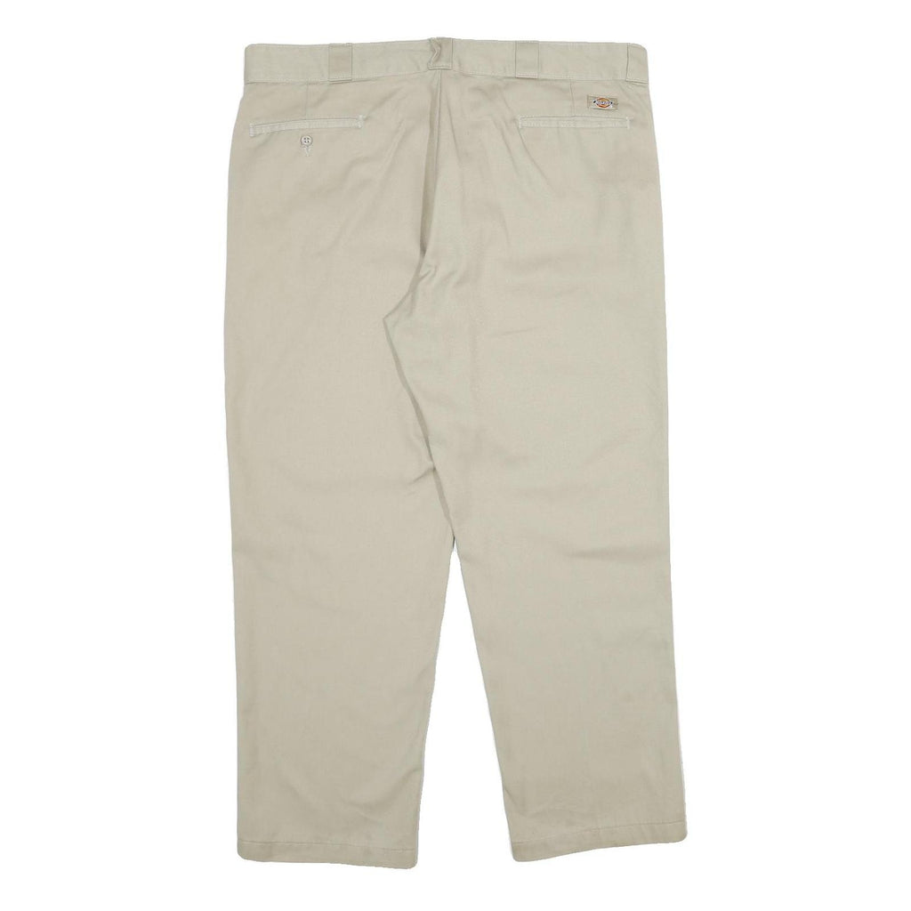 DICKIES Mens Classic Beige Workwear Trousers W40 L30 Zip Closure Casual