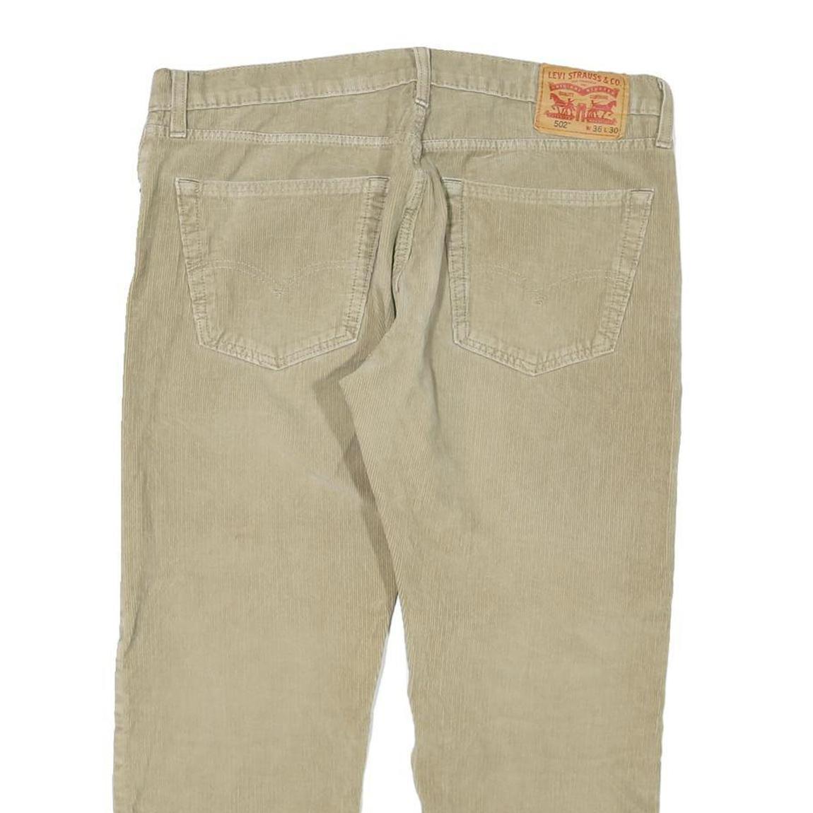 LEVI'S Mens Regular Beige Cotton Blend Regular Fit Zip Trousers W36 L25