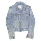 LEVI'S Womens Blue Denim Jacket XS Cotton Button Front Classic Fit Cropped Style