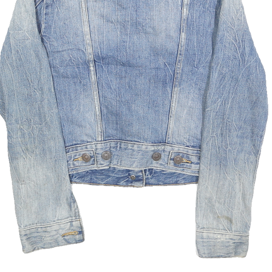 LEVI'S Womens Blue Denim Jacket XS Cotton Button Front Classic Fit Cropped Style