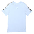 NIKE Mens Light Blue T-Shirt XS Short Sleeve Crew Neck Logo Tape Stripe