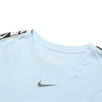 NIKE Mens Light Blue T-Shirt XS Short Sleeve Crew Neck Logo Tape Stripe