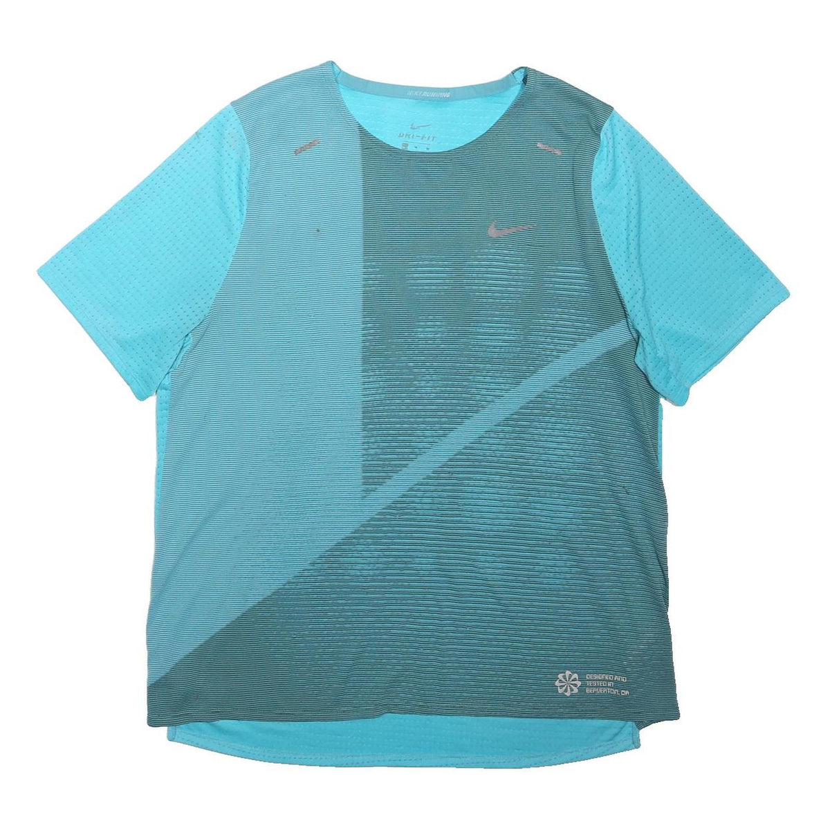 NIKE Mens Blue & Grey Athletic T-Shirt XL Short Sleeve Crew Neck Dri-FIT