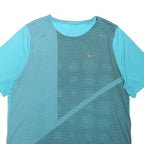 NIKE Mens Blue & Grey Athletic T-Shirt XL Short Sleeve Crew Neck Dri-FIT