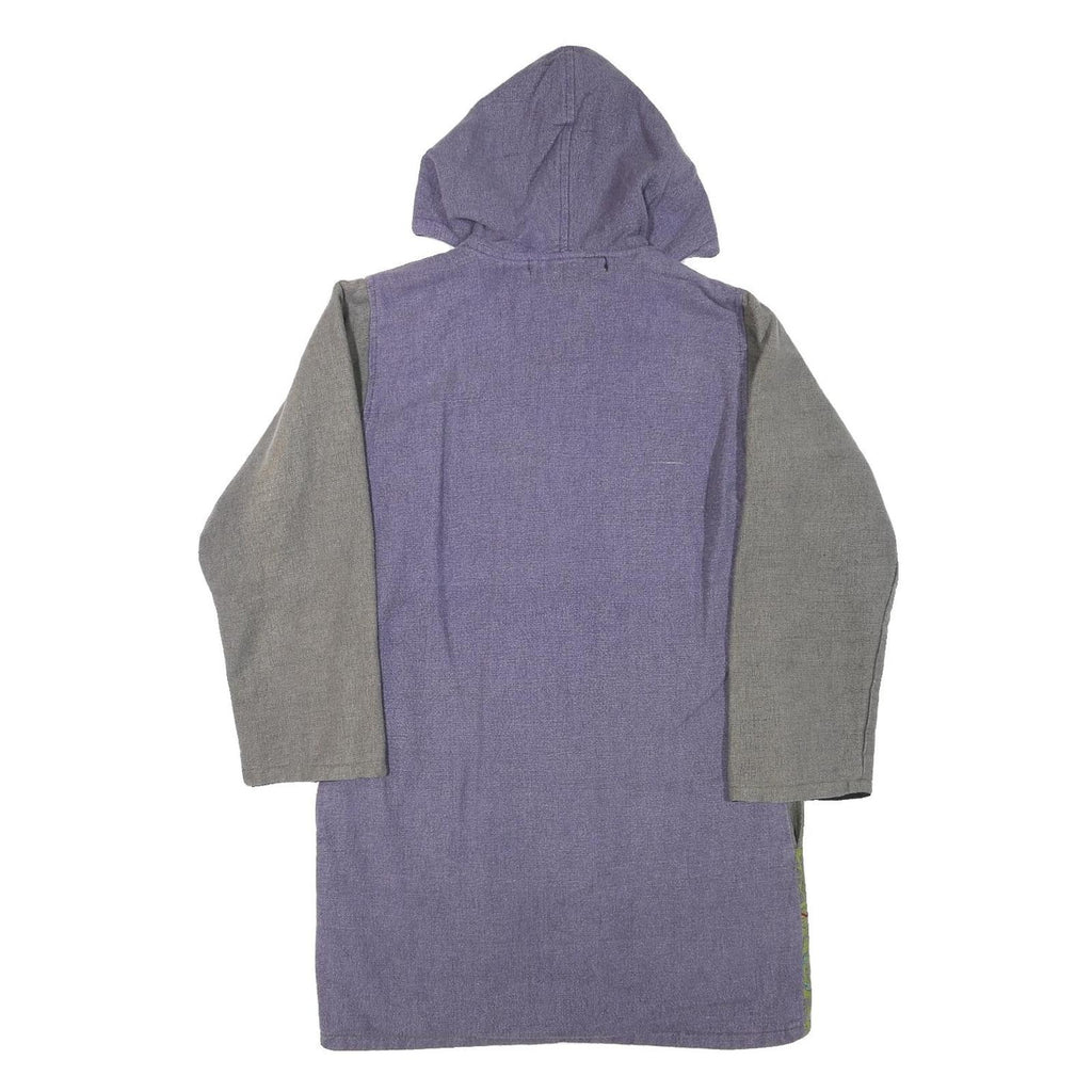 CHOTA INDIA Womens Green & Purple Hooded Zip Cotton Blend Jacket M Ethnic Print