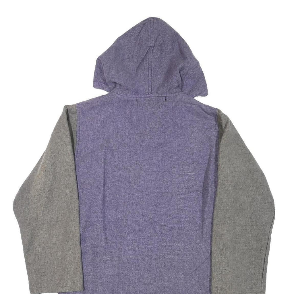 CHOTA INDIA Womens Green & Purple Hooded Zip Cotton Blend Jacket M Ethnic Print