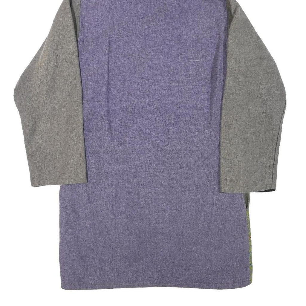 CHOTA INDIA Womens Green & Purple Hooded Zip Cotton Blend Jacket M Ethnic Print