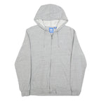 ADIDAS Mens Grey Zip Up Hoodie M Cotton Blend Casual Sportswear