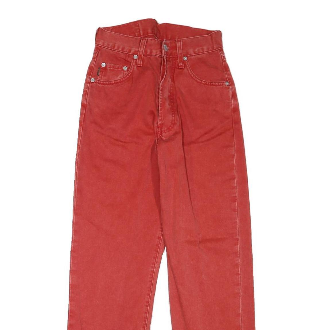 LEVI'S Womens Jeans Red Regular Straight Denim W27 L29 Classic Cotton Blend Zip