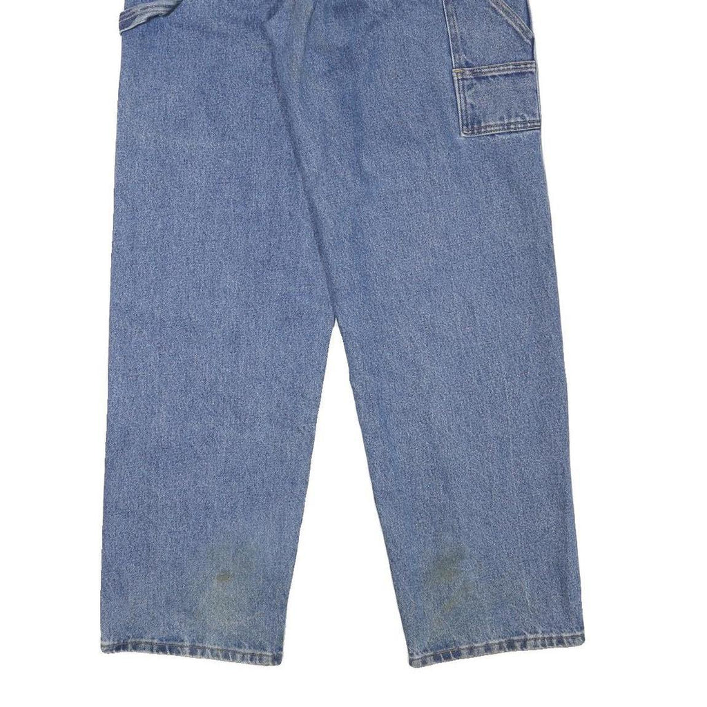 RUSTLER Mens Relaxed Blue Denim Light W31 L33 Casual Workwear Zip Closure