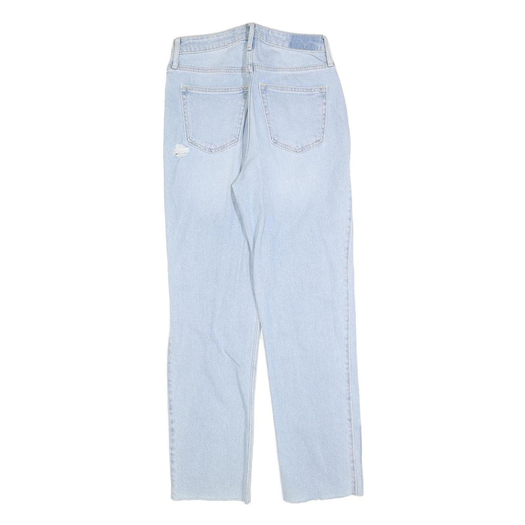 HOLLISTER Womens Regular Fit Blue Denim Button Closure Jeans W26 L27 Patch