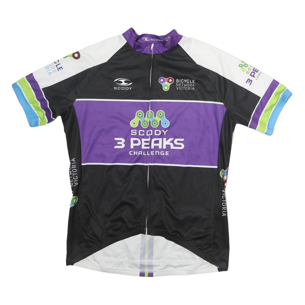 SCODY Mens Black & Purple 3 Peaks Challenge T-Shirt XL Short Sleeve Crew Neck