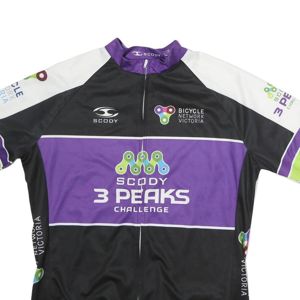 SCODY Mens Black & Purple 3 Peaks Challenge T-Shirt XL Short Sleeve Crew Neck